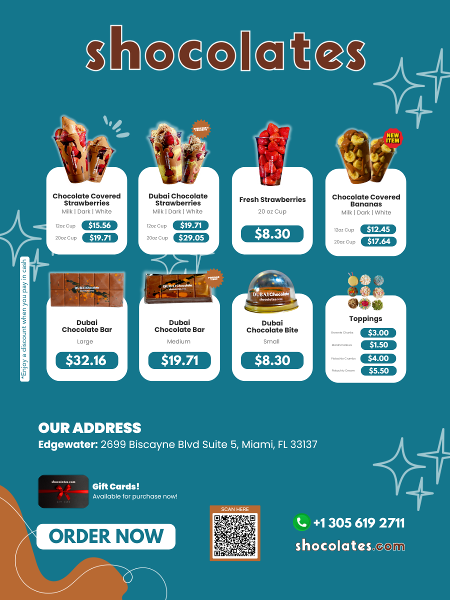 Shocolates menu design