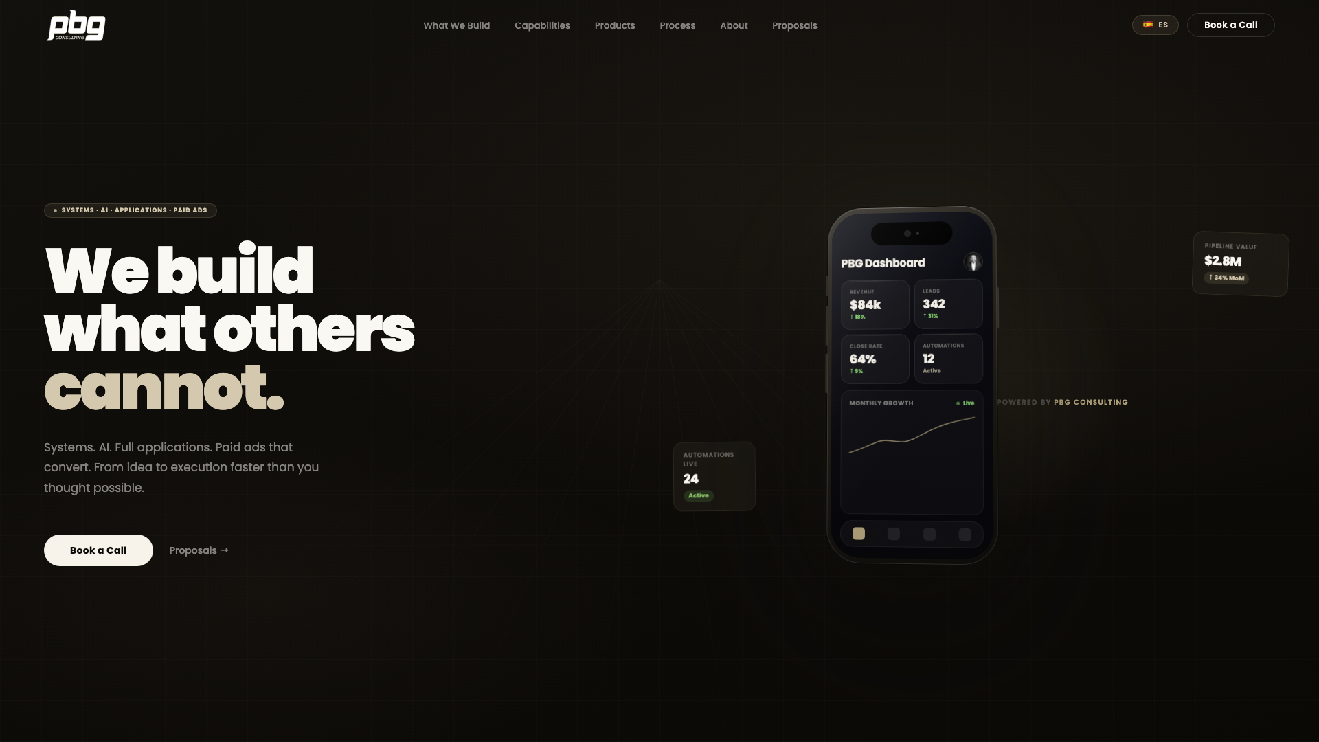 PBG Consulting website desktop.