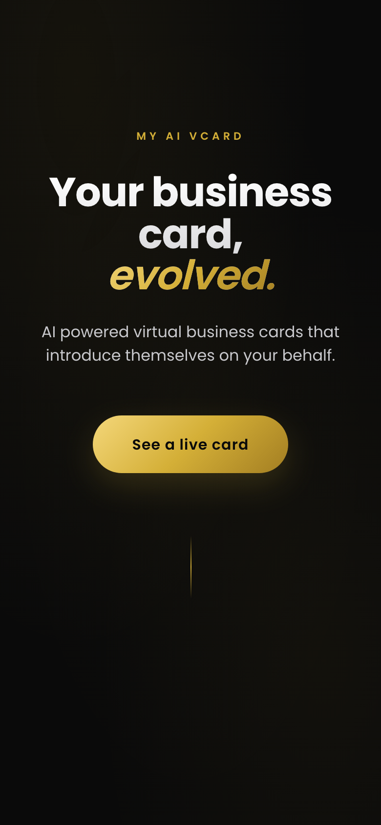 My AI VCard mobile screen.
